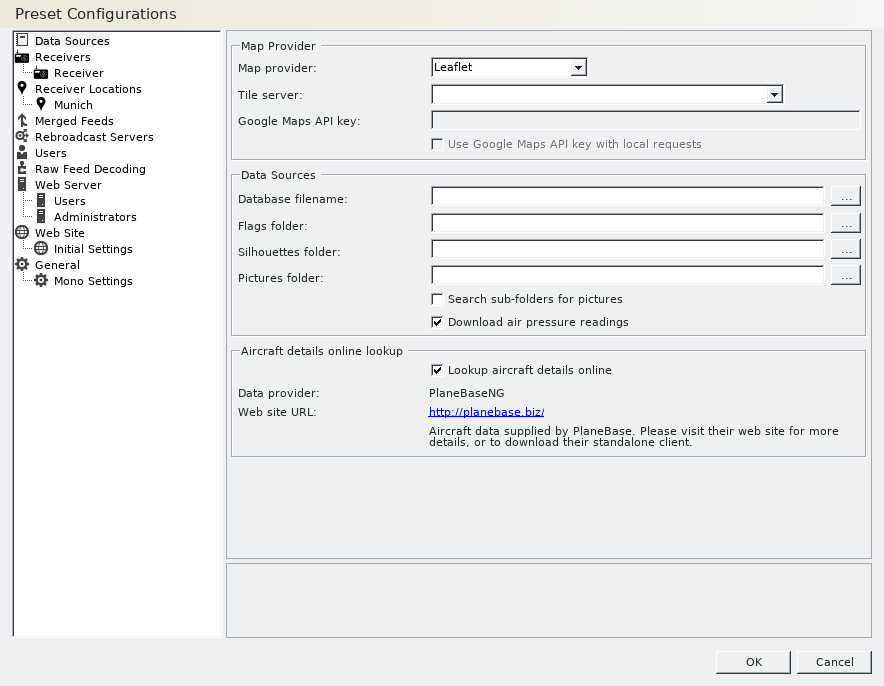 Virtual Radar Settings Screenshot 1