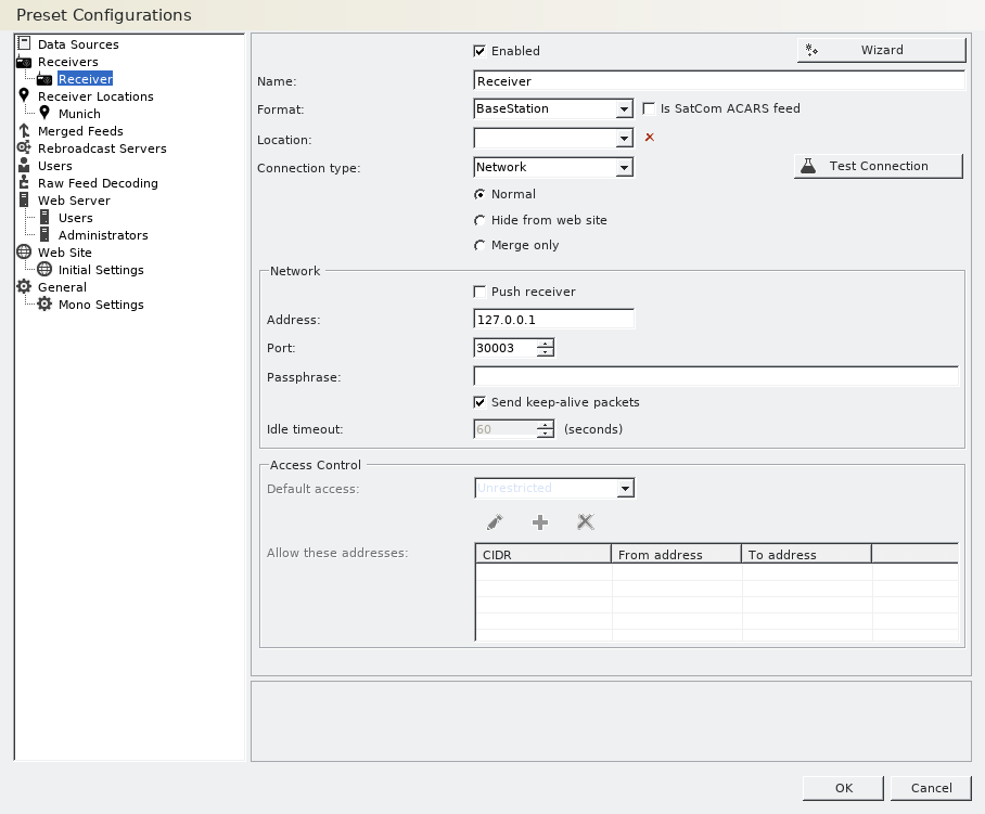 Virtual Radar Settings Screenshot 2